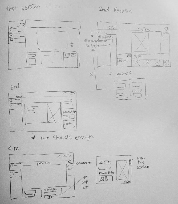 sketches of the new interface